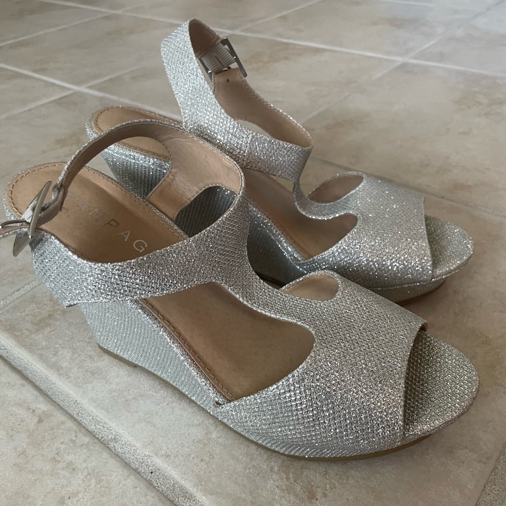 silver sparkly shoes